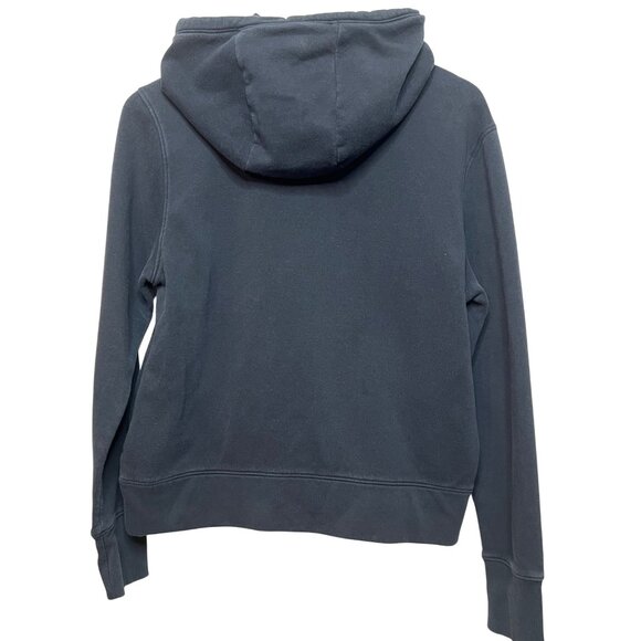 Under Armour Navy Blue Loose Fit Hoodie Sweatshirt Womens Medium Logo Spell Out - Picture 2 of 13